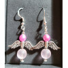 Beaded Angel Earrings - Pink